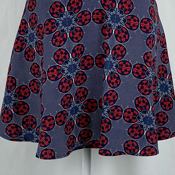 ModCloth Red Navy White Ladybug Skirt Size M - Picture 3 of 10
